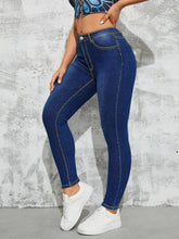 Jean slim taille haute, pantalon crayon slim